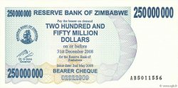 250 Millions Dollars ZIMBABWE  2008 P.59 pr.NEUF