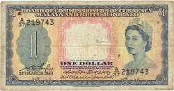 1 Dollar MALAISIE et BORNEO BRITANNIQUE  1953 P.01a B