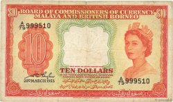 10 Dollars MALAYA and BRITISH BORNEO  1953 P.03a F
