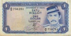 1 Ringgit - 1 Dollar BRUNEI  1972 P.06a TB+