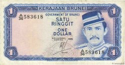 1 Ringgit - 1 Dollar BRUNEI  1986 P.06c TB+