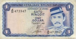 1 Ringgit - 1 Dollar BRUNEI  1985 P.06c TB