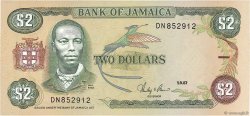 2 Dollars JAMAICA  1987 P.69b AU