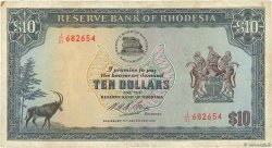 10 Dollars RHODÉSIE  1973 P.33f TB