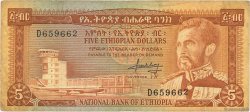 5 Dollars ÉTHIOPIE  1966 P.26a B+