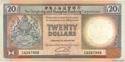 20 Dollars HONG KONG  1991 P.197b TB