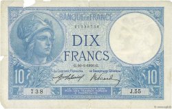 10 Francs MINERVE FRANCE  1916 F.06.01 pr.TB