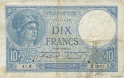 10 Francs MINERVE FRANCE  1917 F.06.02 B+
