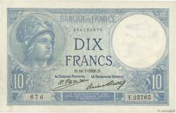 10 Francs MINERVE FRANCE  1926 F.06.11 SUP