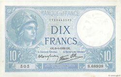 10 Francs MINERVE modifié FRANCE  1939 F.07.02 TTB+