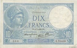 10 Francs MINERVE modifié FRANCE  1939 F.07.04