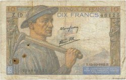 10 Francs MINEUR FRANCE  1942 F.08.04 B