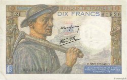 10 Francs MINEUR FRANCE  1942 F.08.06 TTB