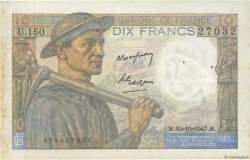 10 Francs MINEUR FRANCE  1947 F.08.18 pr.TTB