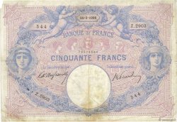 50 Francs BLEU ET ROSE FRANCE  1906 F.14.18