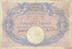 50 Francs BLEU ET ROSE FRANCIA  1910 F.14.23