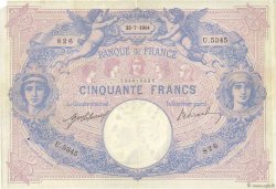 50 Francs BLEU ET ROSE FRANCE  1914 F.14.27 pr.TTB