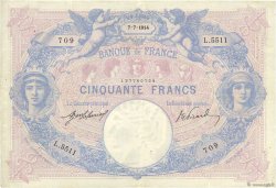 50 Francs BLEU ET ROSE FRANCE  1914 F.14.27