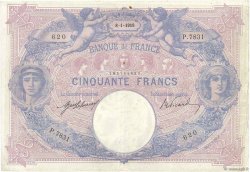 50 Francs BLEU ET ROSE FRANCE  1918 F.14.31 TTB