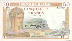 50 Francs CÉRÈS modifié FRANCE  1940 F.18.39 AU