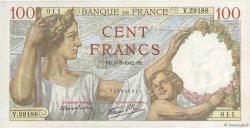 100 Francs SULLY FRANCE  1942 F.26.67 SPL
