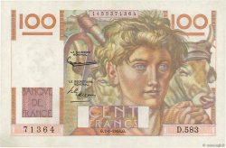 100 Francs JEUNE PAYSAN FRANCE  1954 F.28.41 AU-