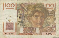 100 Francs JEUNE PAYSAN filigrane inversé FRANCE  1952 F.28bis.01 B+