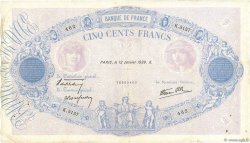 500 Francs BLEU ET ROSE modifié FRANCE  1939 F.31.22 TB