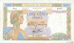 500 Francs LA PAIX FRANCE  1940 F.32.04 pr.SUP