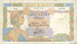 500 Francs LA PAIX FRANCE  1940 F.32.07 TB