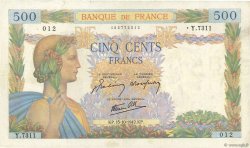 500 Francs LA PAIX FRANCE  1942 F.32.42 TB+