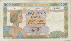 500 Francs LA PAIX FRANCE  1943 F.32.44 TB