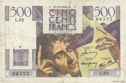500 Francs CHATEAUBRIAND FRANCE  1946 F.34.04 B+