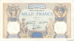 1000 Francs CÉRÈS ET MERCURE type modifié FRANCE  1940 F.38.48 VF