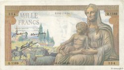 1000 Francs DÉESSE DÉMÉTER FRANCE  1942 F.40.06 TB