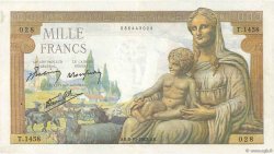 1000 Francs DÉESSE DÉMÉTER FRANCE  1942 F.40.08 pr.TTB
