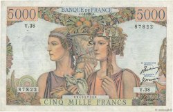 5000 Francs TERRE ET MER FRANCE  1951 F.48.03 pr.TTB
