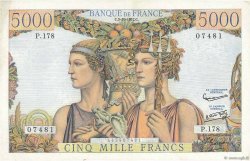 5000 Francs TERRE ET MER FRANCE  1957 F.48.17 pr.SUP