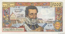 5000 Francs HENRI IV FRANCE  1958 F.49.06