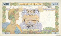 500 Francs LA PAIX FRANCE  1941 F.32.16 AU