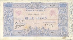 1000 Francs BLEU ET ROSE FRANCE  1924 F.36.40 TB