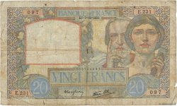 20 Francs TRAVAIL ET SCIENCE FRANCE  1939 F.12.01 B