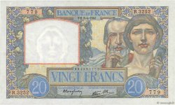 20 Francs TRAVAIL ET SCIENCE FRANCE  1941 F.12.13 TTB à SUP