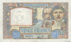 20 Francs TRAVAIL ET SCIENCE FRANCE  1941 F.12.15 pr.SUP