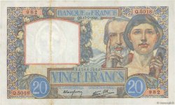 20 Francs TRAVAIL ET SCIENCE FRANCE  1941 F.12.16 XF-