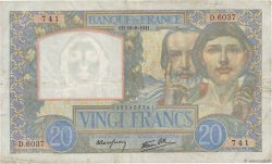 20 Francs TRAVAIL ET SCIENCE FRANKREICH  1941 F.12.18 SS