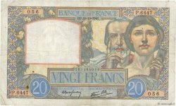 20 Francs TRAVAIL ET SCIENCE FRANCE  1941 F.12.19 TTB