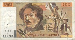 100 Francs DELACROIX modifié FRANCE  1978 F.69.01b B