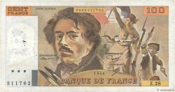 100 Francs DELACROIX modifié FRANCE  1980 F.69.04a pr.TTB