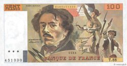 100 Francs DELACROIX modifié FRANCE  1984 F.69.08b